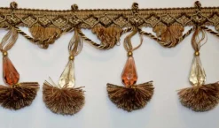 Best Stock/Trimland 1469 9551 Brown Gold Beaded Tassel Trim