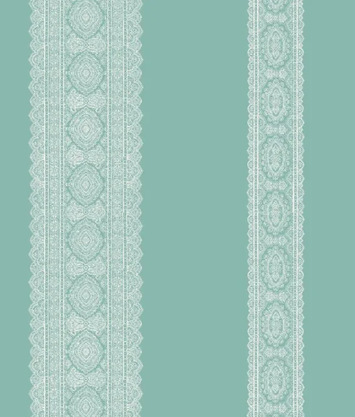 Hot Brewster/ASP Brynn Turquoise Paisley Stripe Wallpaper