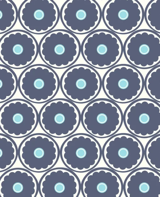 Online Brewster/ASP Buttercup Blue Flower Wallpaper