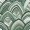 Outlet Brewster/ASP 2969-87354 CABARITA Green Art Deco Leaves Wallpaper
