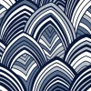 Outlet Brewster/ASP 2969-87351 CABARITA Indigo Art Deco Leaves Wallpaper
