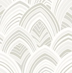 New Brewster/ASP 2969-87352 CABARITA White Art Deco Leaves Wallpaper