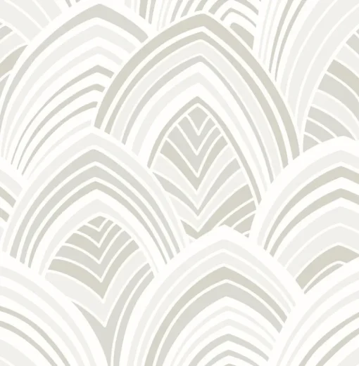 New Brewster/ASP 2969-87352 CABARITA White Art Deco Leaves Wallpaper