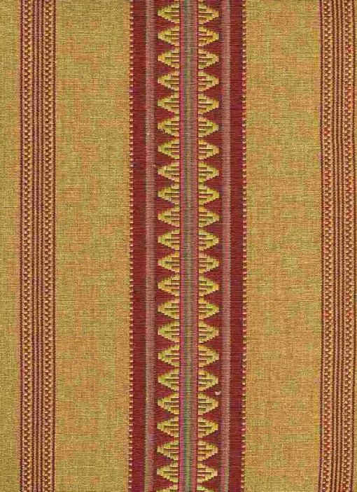 Fashion Laura Kiran Catalan Stripe Berry Gold Fabric