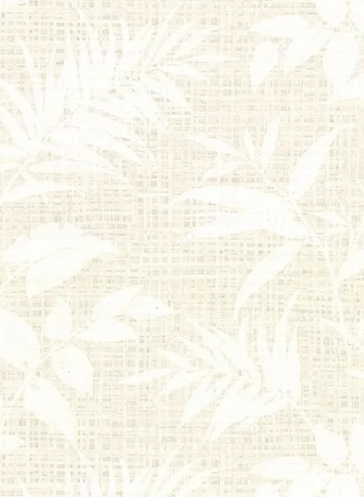 Clearance Brewster 2921-50807 Chandler White Botanical Faux Grasscloth Wallpaper