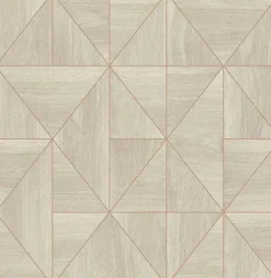 Hot Brewster/ASP 2908-25324 Cheverny Cream Geometric Wood Wallpaper