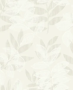 Discount Brewster/ASP Chimera Champagne Flocked Leaf Wallpaper