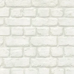 Hot Brewster Chugach White Whitewashed Brick Wallpaper