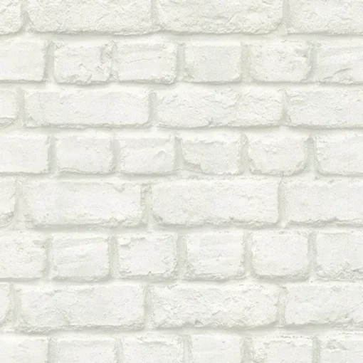 Hot Brewster Chugach White Whitewashed Brick Wallpaper