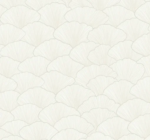 Fashion York CI2335 White Cream Luminous Ginkgo Wallpaper