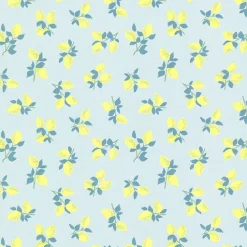 Outlet Brewster Citron Blue Juicy Lemon Wallpaper