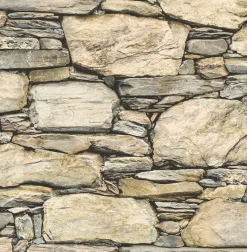 Discount Brewster 2767-22317 Cobble Neutral Stone Wall Wallpaper