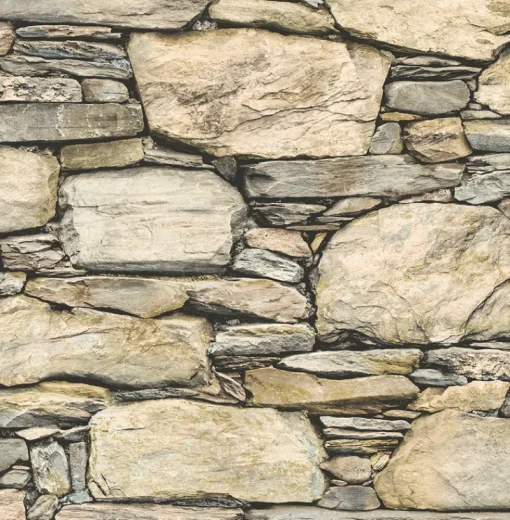 Discount Brewster 2767-22317 Cobble Neutral Stone Wall Wallpaper