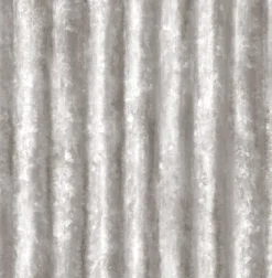 Clearance Brewster/ASP Corrugated Metal Silver Industrial Texture Wallpaper