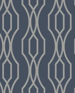 Sale Brewster/ASP Coventry Blue Trellis Wallpaper