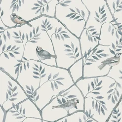 Fashion Brewster/ASP 2948-27016 Crossbill Light Blue Branches Wallpaper