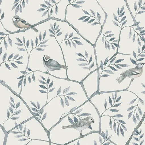 Fashion Brewster/ASP 2948-27016 Crossbill Light Blue Branches Wallpaper