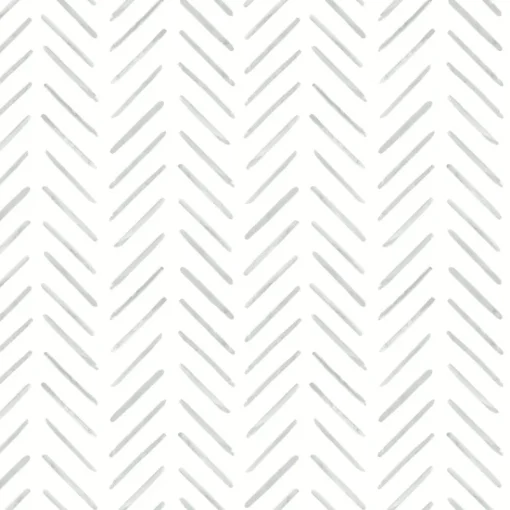 Clearance York CV4453 Gray Painted Herringbone Wallpaper