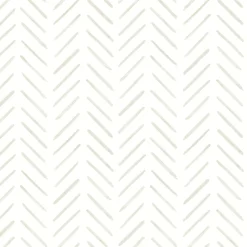 Clearance York CV4456 Off White Painted Herringbone Wallpaper