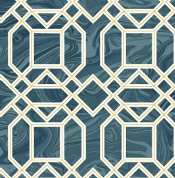 Online Brewster/ASP 2763-24222 Daphne Blue Trellis Wallpaper