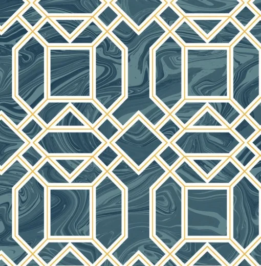 Online Brewster/ASP 2763-24222 Daphne Blue Trellis Wallpaper