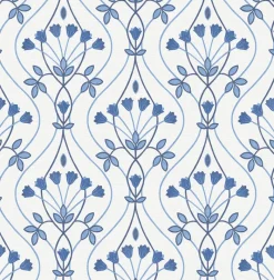 Outlet Brewster/ASP 2970-26148 Dard Blue Tulip Ogee Wallpaper