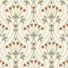 Fashion Brewster/ASP 2970-26146 Dard Green Tulip Ogee Wallpaper