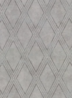New Brewster 2921-51008 Dartmouth Grey Faux Plaster Geometric Wallpaper