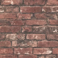 Hot Brewster 2767-21258 Davis Dark Red Exposed Brick Texture Wallpaper