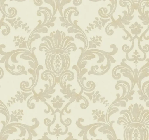 Fashion Stock/York DC1351 Beige Book Silk Damask Floral Wallpaper