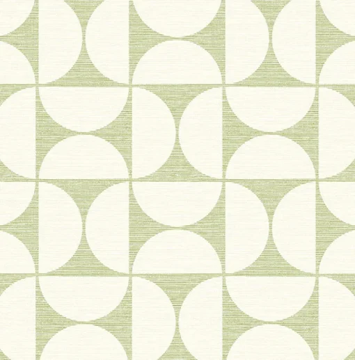 Best Brewster 2904-25670 Deedee Green Geometric Faux Grasscloth Wallpaper