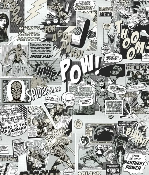 Sale York DI0946 Black/White Marvel Comics Pow! Wallpaper