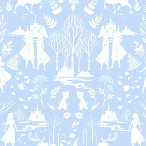 Online York DI1012 Blue/Glitter Disney Frozen 2 Nordic Wallpaper
