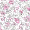 Outlet York DI0965 Magenta Disney Princess Royal Floral Wallpaper