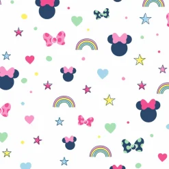 New York DI0991 Pink Disney Minnie Mouse Rainbow Wallpaper