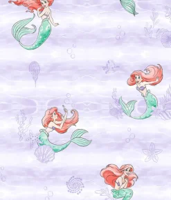 Clearance York DI0955 Purple Disney The Little Mermaid Swim Wallpaper