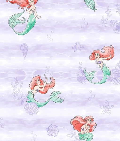 Clearance York DI0955 Purple Disney The Little Mermaid Swim Wallpaper