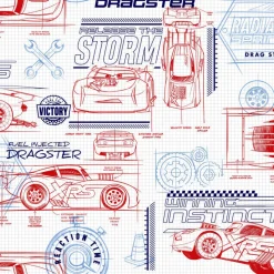 Fashion York DI0915 Red Disney and Pixar Cars Schematic Wallpaper
