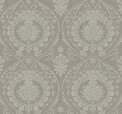 Best York DM4902 Beige Silver Imperial Damask Wallpaper