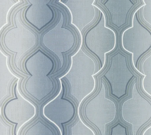 Fashion York DM4944 Blue Modern Ombre Damask Wallpaper