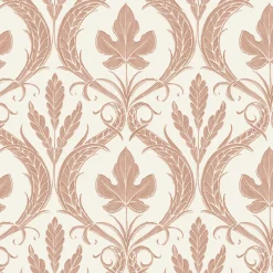 Outlet York DM4923 Brown Beige Adirondack Damask Wallpaper