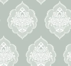Fashion York DM4982 Green Signet Medallion Dam Wallpaper