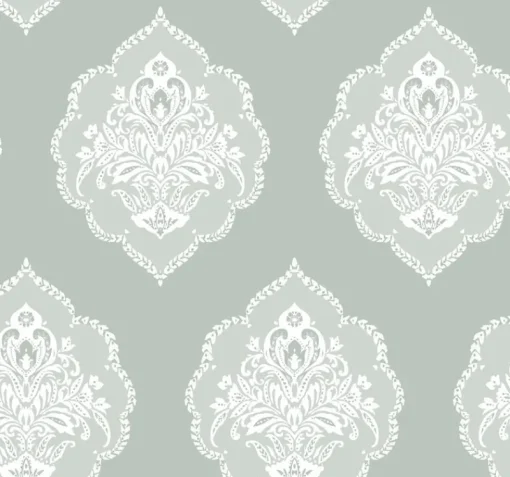 Fashion York DM4982 Green Signet Medallion Dam Wallpaper