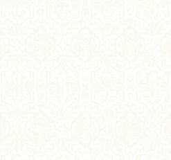 New York DM5032 White Catherdral Damask Wallpaper