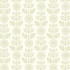 Clearance Brewster 2904-13513 Dolly Neutral Folk Floral Wallpaper