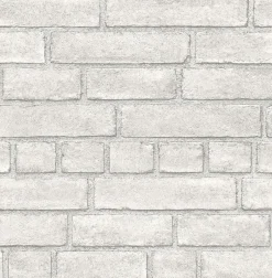 Outlet Brewster/ASP 2922-24051 Eggertson Off-White Brick Wallpaper