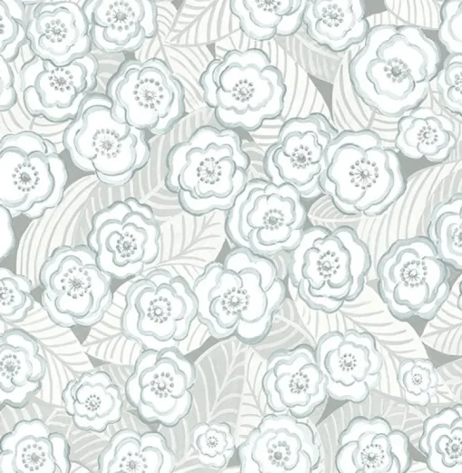 Fashion Brewster/ASP 2903-25836 Emery Light Blue Floral Wallpaper