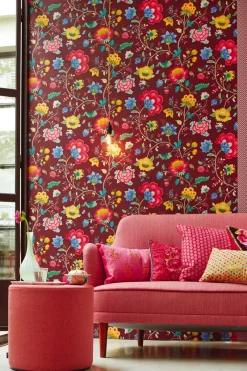 Fashion Brewster Epona Burgundy Floral Fantasy Wallpaper