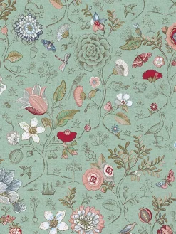 Fashion Brewster 375002 Espen Turquoise Floral Wallpaper