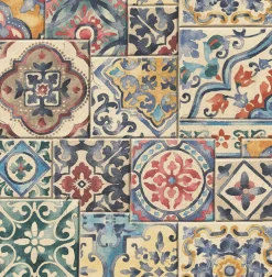 Fashion Brewster/ASP 2922-22301 Estrada Multicolor Marrakesh Tiles Wallpaper